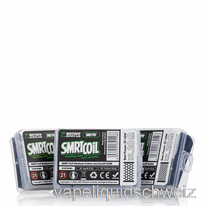 Wotofo Smrt Baumwollset [Baumwollset] 0,4 Ohm U/min Mesh Vape Liquid E-Liquid Schweiz